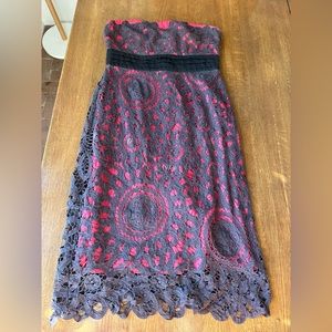 Anthropologie Floreat Dress: Sunrise and Midnight Grey